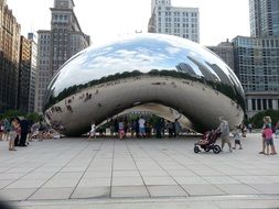 modern glossy Chicago Bean is an art in downtown Chicago