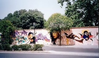 multicolored graffiti on the walls in Granada