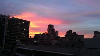 pink sunset over Seocho-dong
