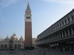cityscape of tower on piazza san marco in venice