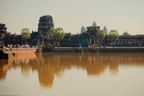 view from the lake to the ancient city