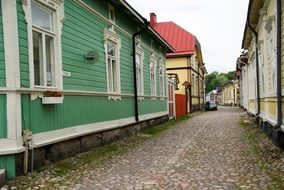 wooden colored houses in finland