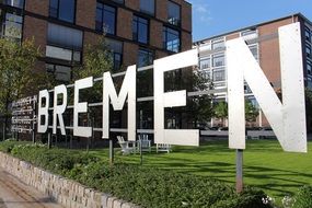 metal bremen shield in city