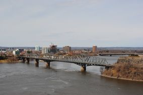 Alexandra Bridge seen from river, canada, ottawa