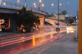 Illuminated street of Baghdad night