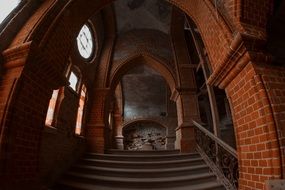 stairs in brick monument building