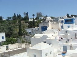 blue spectacular arabic houses in tunis