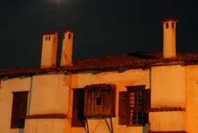 Old house at night in zlatograd in Bulgaria