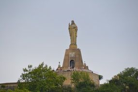 high religious statue in san sebastian