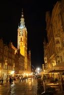 bright clock tower in the old town