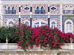 azulejo ceramic tiles on the building facade