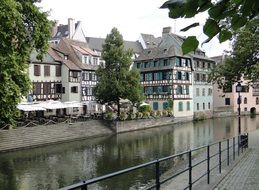 town houses along the water canal in france