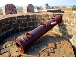 gun on the tower of Gulbarga Fort
