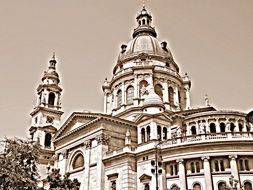 budapest basilica building monochrome photo