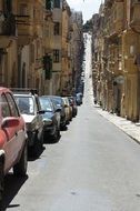 landscape of narrow street of old town in malta