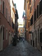 narrow streets of Rome Italy