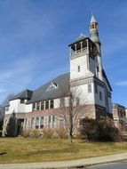 View of the Presbyterian church with a tower