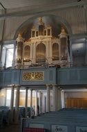 organ in a wooden church in sweden