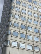 round windows in a high-rise business center in Hong Kong