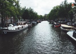 boats on canal in old town