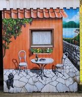 colorful facade paint house