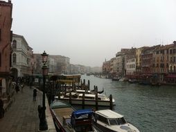Landscape of boats in Venice