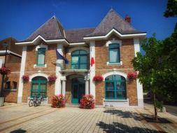 bright building with flowers in france