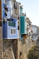 Facades of colored houses in Villajoyosa