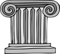 column building greek drawing