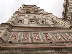 rhombus frescoes on the facade of the cathedral in Florence