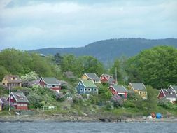 colorful houses on an island in Norway
