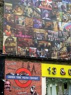 facade of a building with posters in london