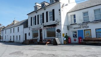 tavern on a street of an old town in ireland