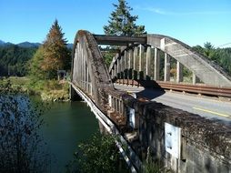 bridge over the river among the picturesque landscape on a sunny day