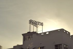 building at the backlight