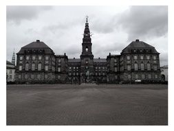 black and white photo of a historic house