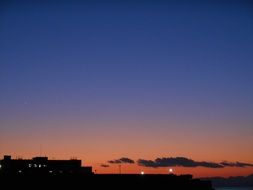 quiet sunset in the city