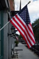 usa flag on a street