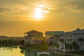 Canal at the sunset in Florida