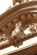 sculptures on the facade of a church in Mallorca
