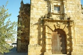 Facade of the yellow church