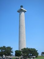 White monument near the lake Erie