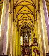 arched corridor in a church in austria