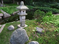 stone lantern in a japanese garden