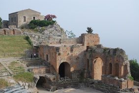 ruins of the amphitheater in the Mediterranean