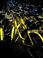 yellow amsterdam bikes