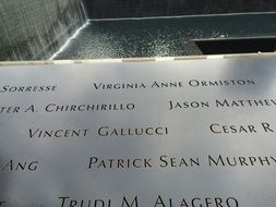 memorial plaque on the twin tower