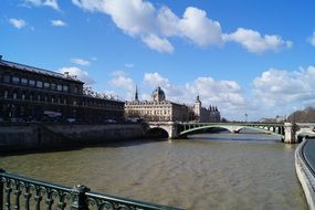 seine river in paris in sunny day