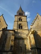 The exterior of the old church in france