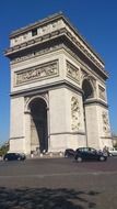 Arc de Triomphe in Paris under a blue sky